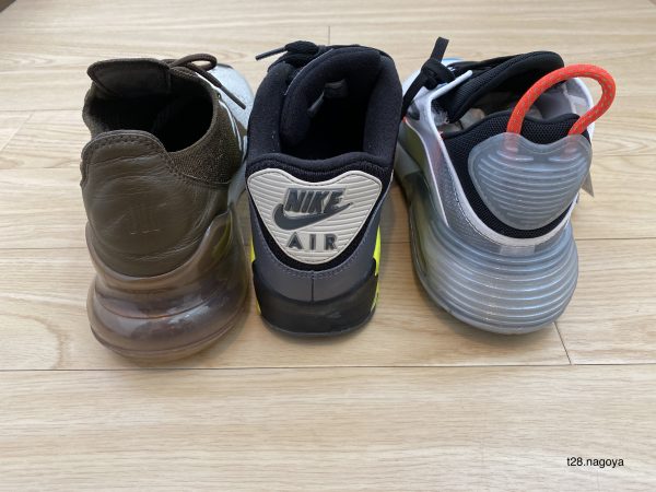 airmax90とairmax2090とairmax720を並べる