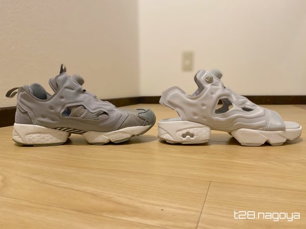 サンダルとスニーカーの比較