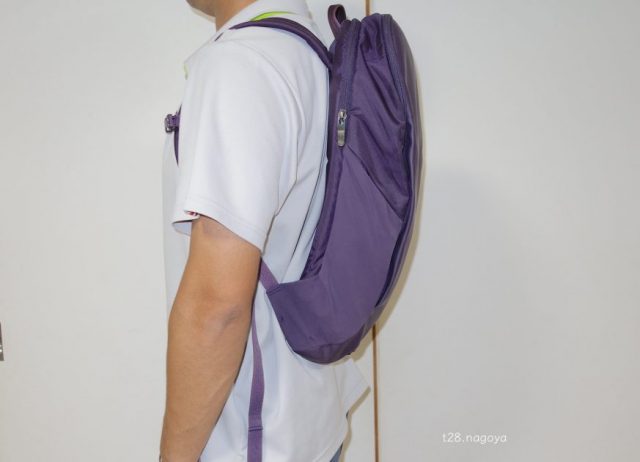 バックパックを背負う