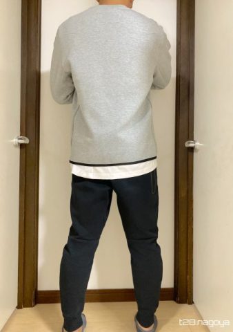 トレーナーの胴回りのシルエット